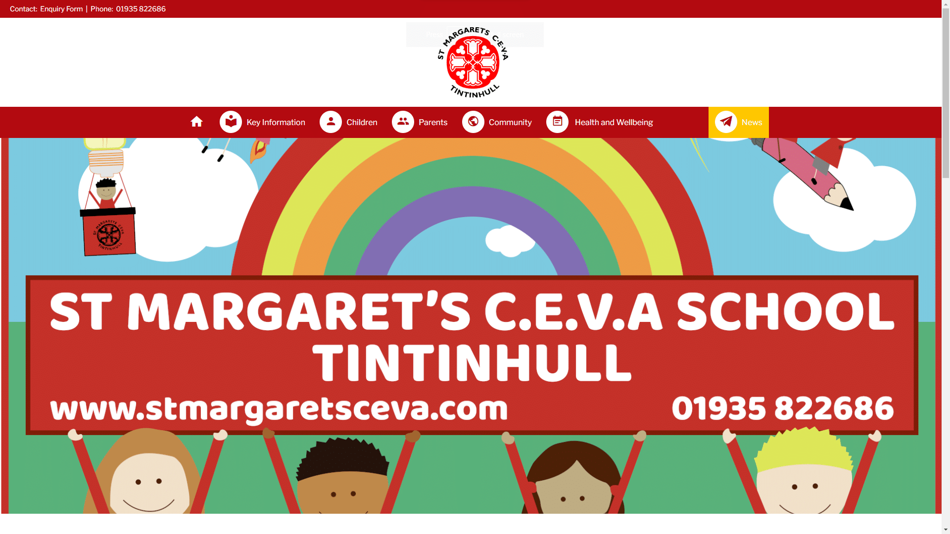 Screenshot of St. Margaret's C.E.V.A Primary School Website