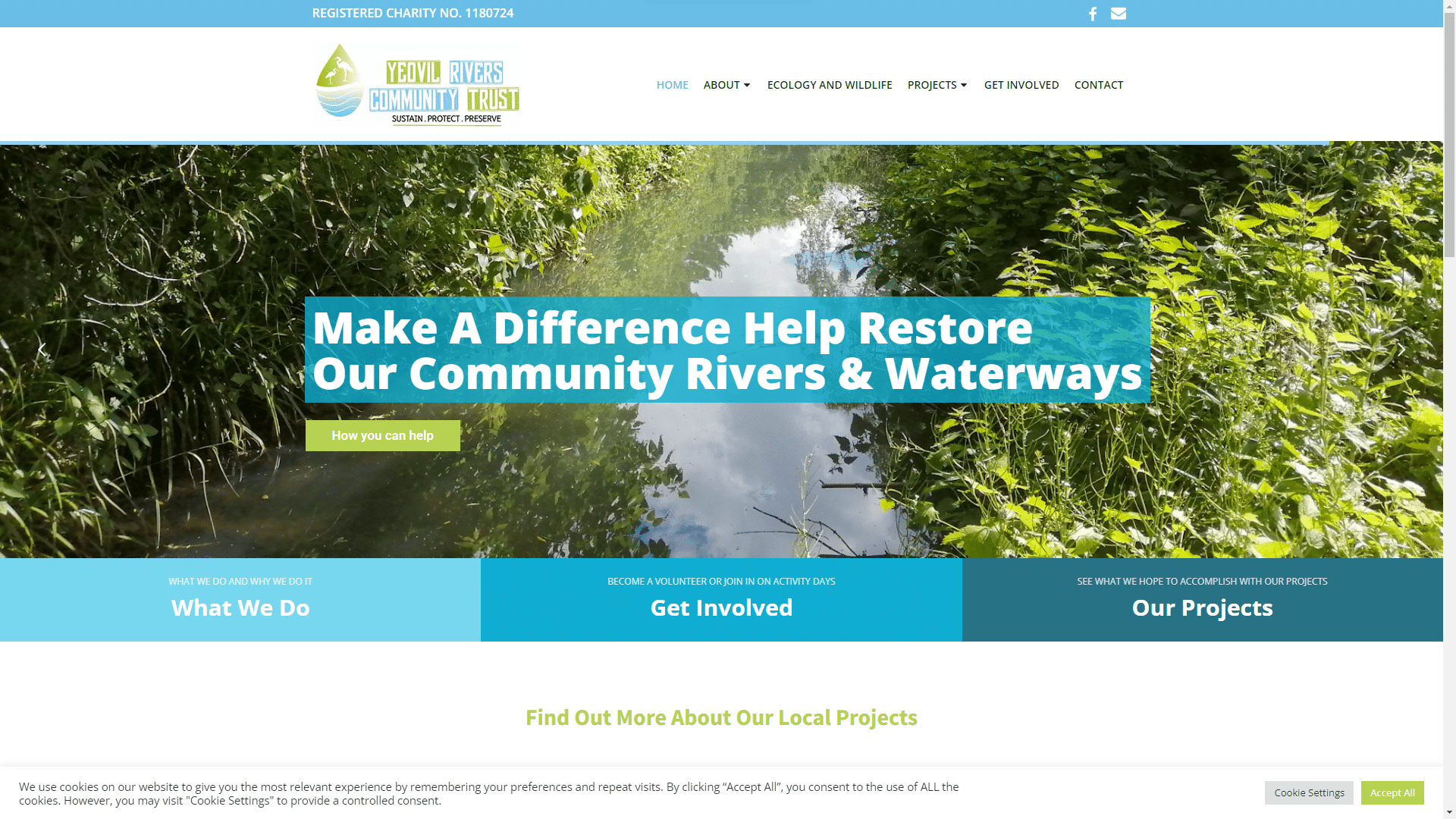 Screenshot of the YRCT website
